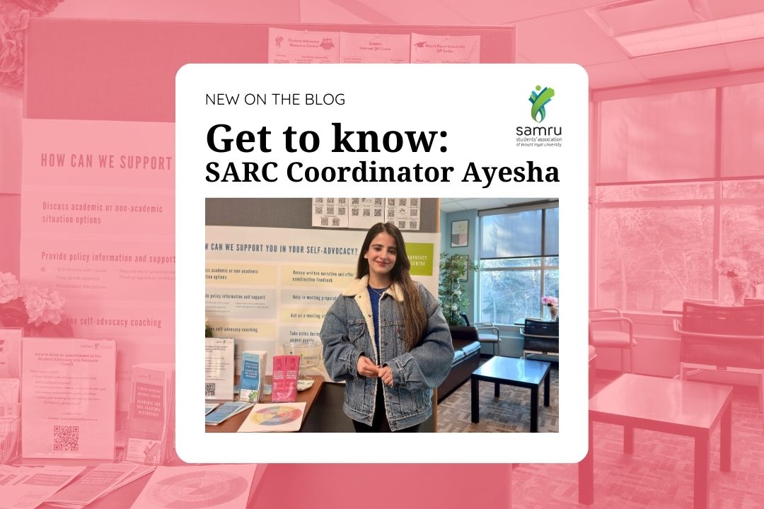Featured image for “Meet Ayesha, SAMRU’s Advocacy Resource & Support Coordinator!”